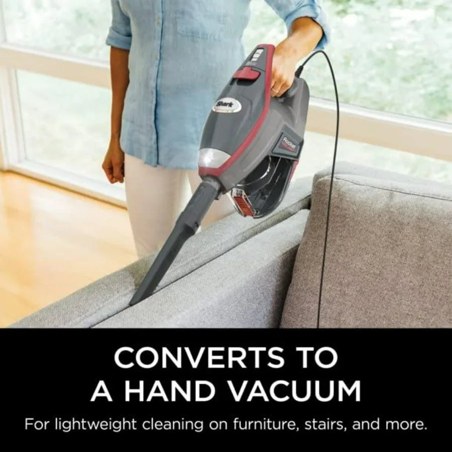 HV370 Rocket Pro Corded Stick Vacuum Comet Red Renewed for Home Cleaning with Lightweight Aluminum Body and High-Performance Mo