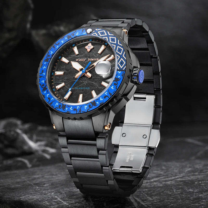 WM Watch Automatic Mechanical Original Brand Watches Limited EditionCollaboration Series Dive Welly Merck Wrist Watch For Man