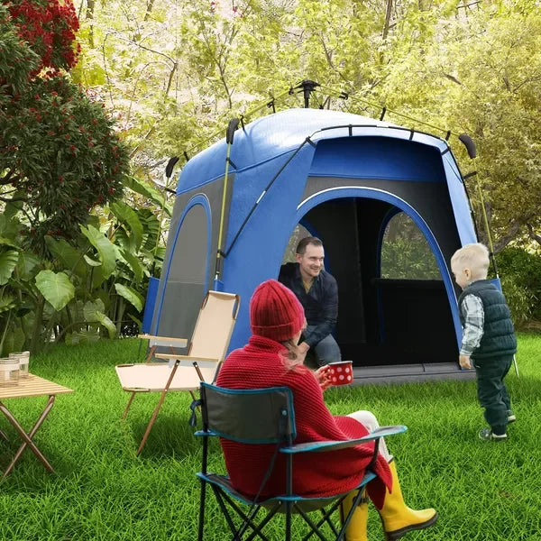 4 Person Automatic Pop Up Camping Tent, Quick Setup Family Travel Tent with Windows Carry Bag Outdoor Shelter