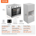 SucceBuy Single Wall Oven 24" Electric Built-in Wall Oven 2.68 Cu.Ft Electric Wall Ovens with Timer Electric Oven for Kitchen