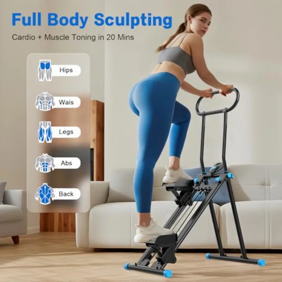 HXD-ERGO Stair Stepper for Home New Version 6 Adjustable Resistance Vertical Climber Cardio Exercise Machine Folding Stair Clim