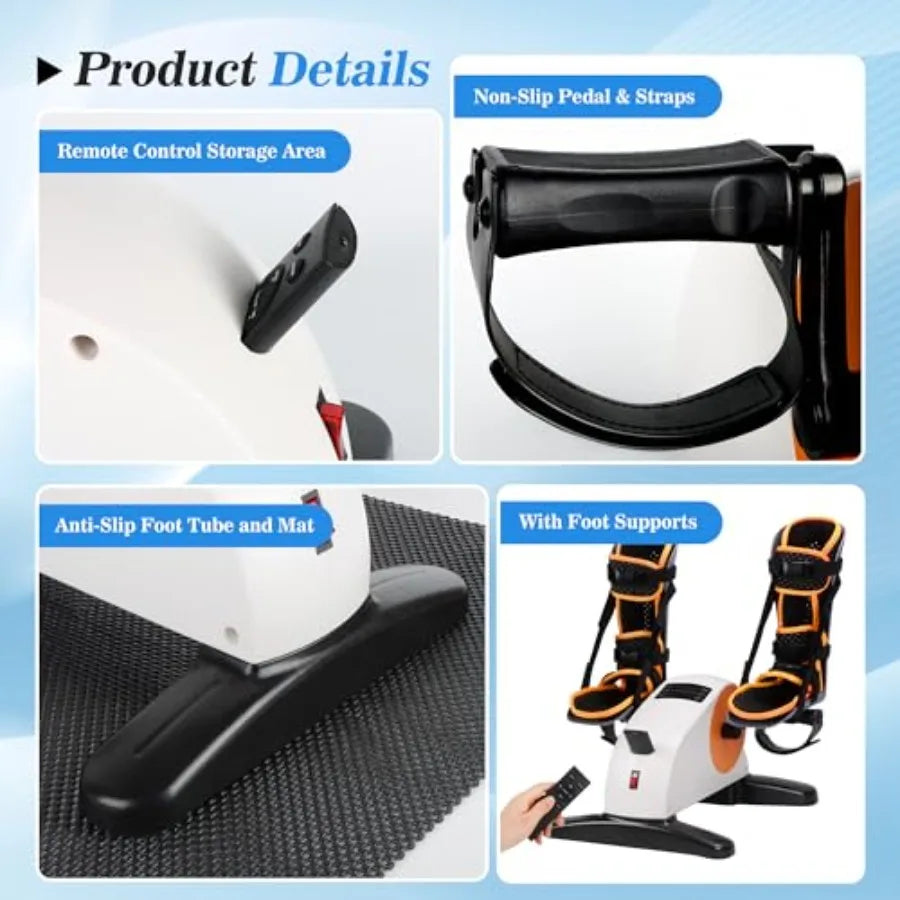 Electric Pedal Exercise Bike with Leg Support Physical Therapy Exercise Pedal Exerciser Assist Leg Knee Foot Arm Recovery Equip