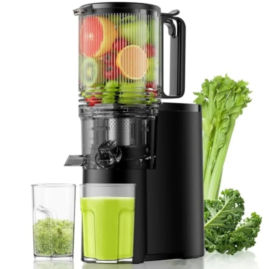 Cold Press Juicer 5.8 Wide Feed Chute Juice Extractor Machine with 400W High Juice Yield Slow Masticating Juicer for Whole Vege