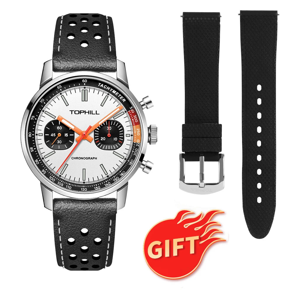 TOPHILL Watches of Men 1963 Chronograph Mechanical Wristwatch Seagull ST1901 Movement Pilot Men's Watch 5ATM Sapphire Luminous