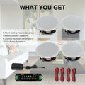 Herdio 6.5" 4 PCS 600 Watts Ceiling Bluetooth Speakers Perfect for Home Theater,Kitchen,Bedroom,Bathroom,Covered Patio