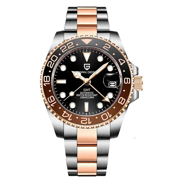PAGANI DESIGN 40MM GMT Automatic Watch Men's Mechanical Wristwatch Sapphire Glass 100m Waterproof Man Watches Relogio Masculino