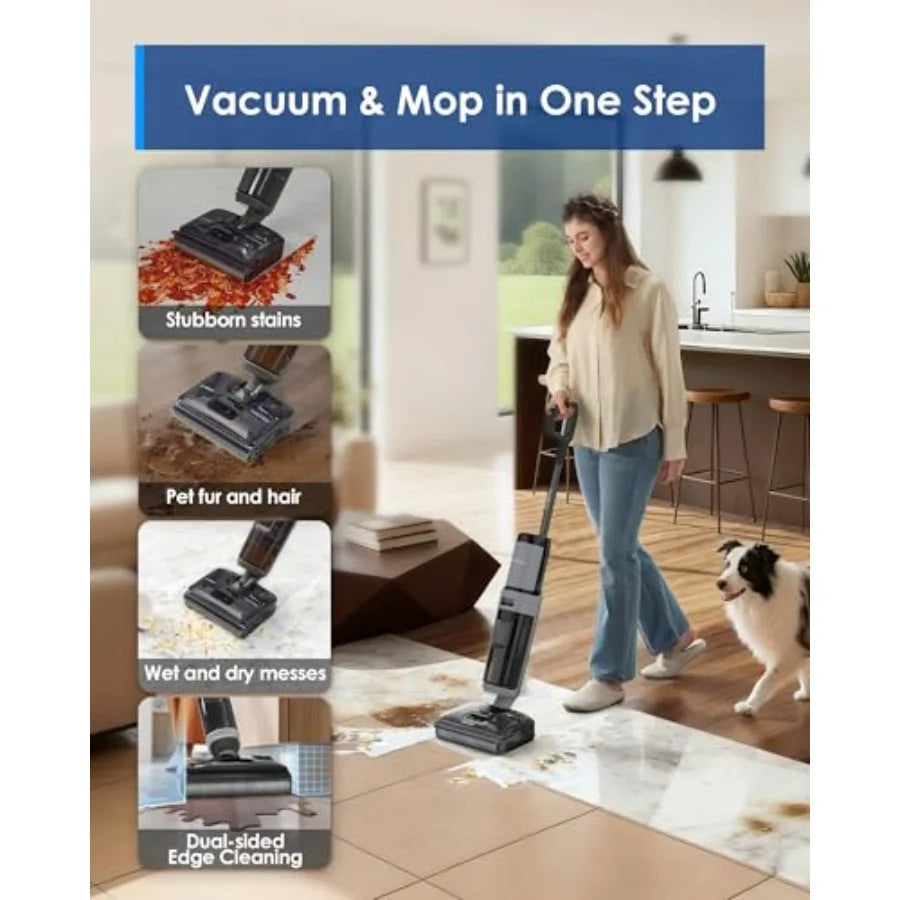 Floor ONE i5 Stretch Wet Dry Vacuum Cleaner Vacuum and Mop in One Step 20kpa Powerful Suction 180° Lay-Flat Design Anti-Tangle