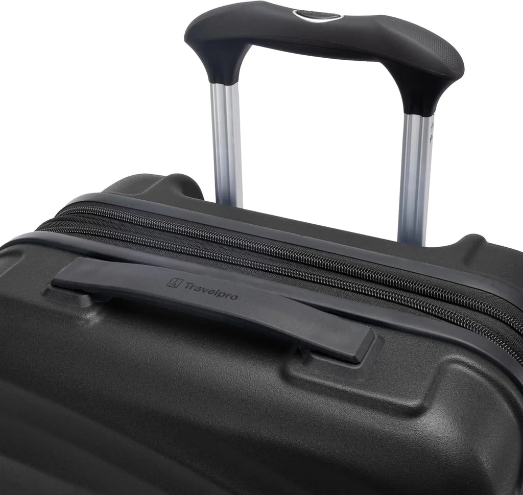 Lightweight Expandable Carry-On Luggage with 8 Spinner Wheels, TSA Lock, Black Hard Shell Suitcase, 20-Inch