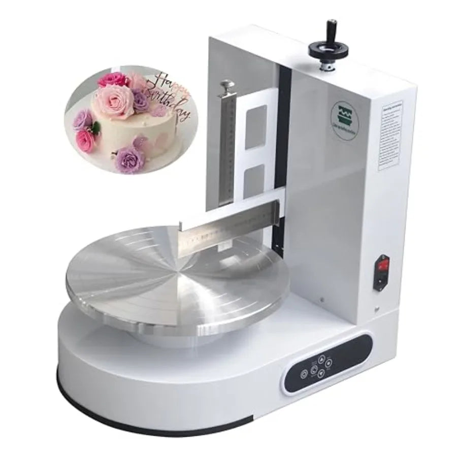 Automatic Birthday Cake Smoothing Coating Machine AC110V 6-14in Cake Cream Spreading Machine White Baking Supplies with White