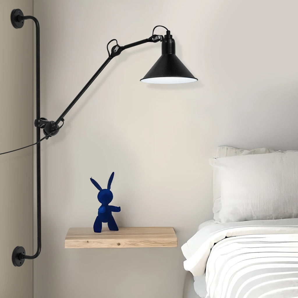 Iron Swing Arm Wall Lamp,Black Wall Lighting Wall Mount Lighting 3-8 m² for Bedroom,Living Room