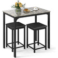 3-Piece Marble-Top Dining Set with 2 Chairs, Modern for Home or Hotel Dining