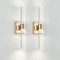 2-Piece LED Wall Lighting - Chrome/Golden Finish Bubble Crystal Design, 4000K Warm White Light for Bathroom, Bedroom, Living Room - Vertical Wall Mounted Dressing Table Lamp - Energy-Saving Modern Style-16.9inch (H)