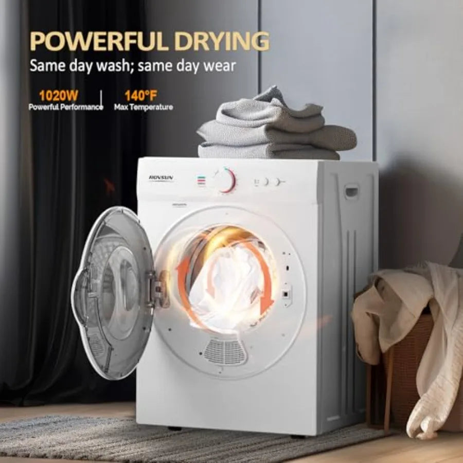 1.8CuFt Portable Clothes Dryer and 17.8LBS Full-Automatic Washing Machine Set Compact Laundry Washer and Dryer Combo Set with S